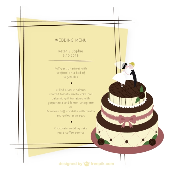 创意婚礼蛋糕菜单图片