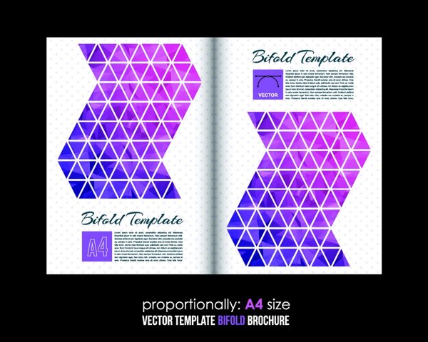 紫色梦幻三角形画册设计图片