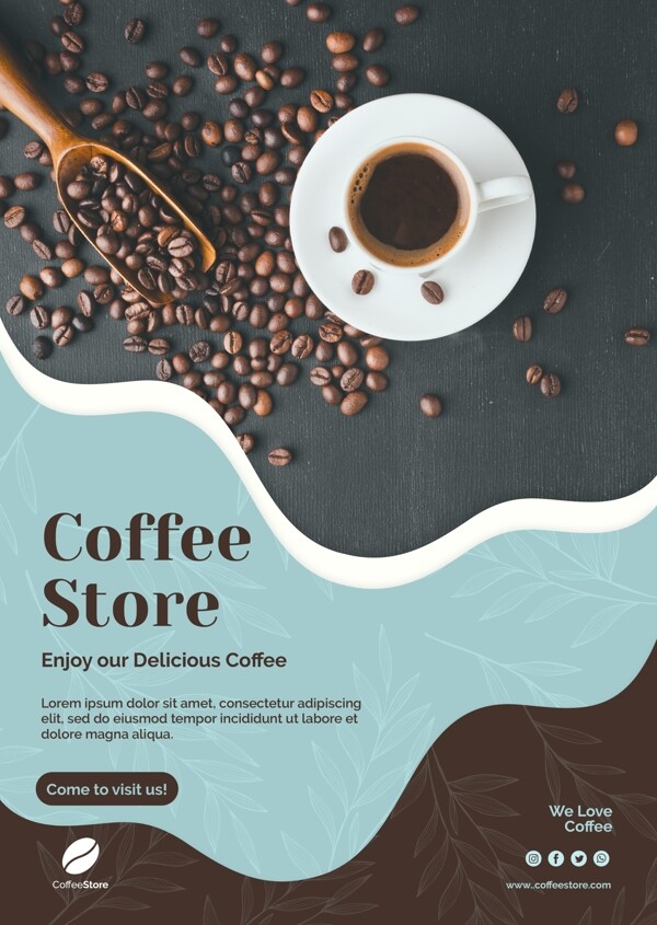 咖啡店海报模板图片