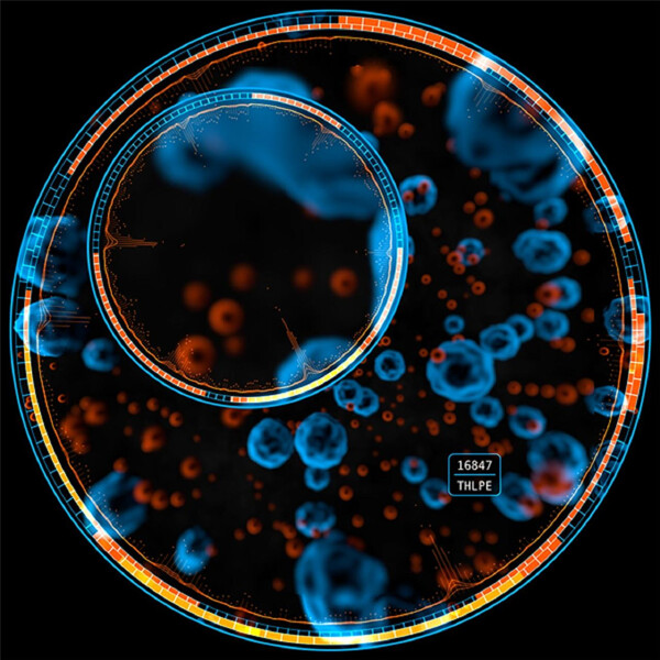 医疗主题HUD圆形循环元素显微镜