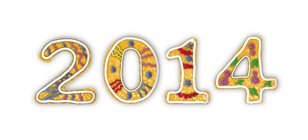 2014新年的形状的姜饼分离