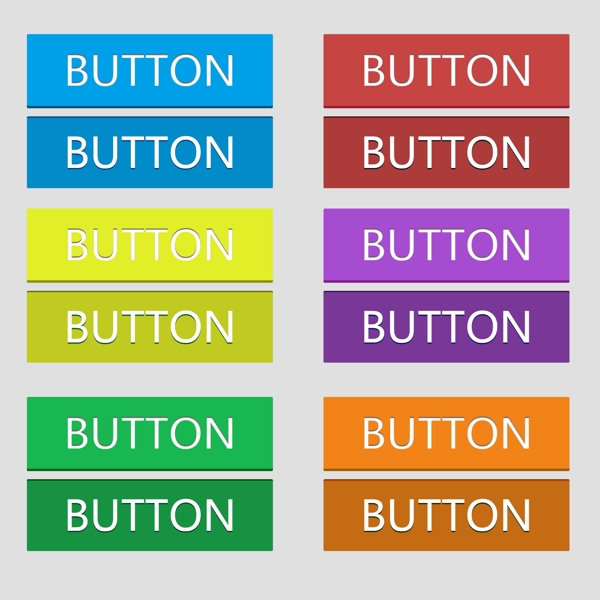 六种颜色扁平化按钮