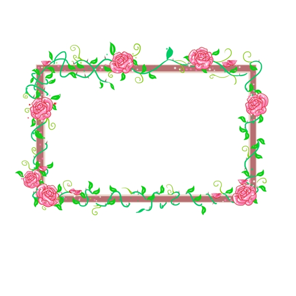 情人节粉色的鲜花边框