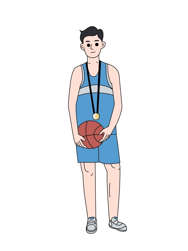简约风格篮球运动员插画PNG图片