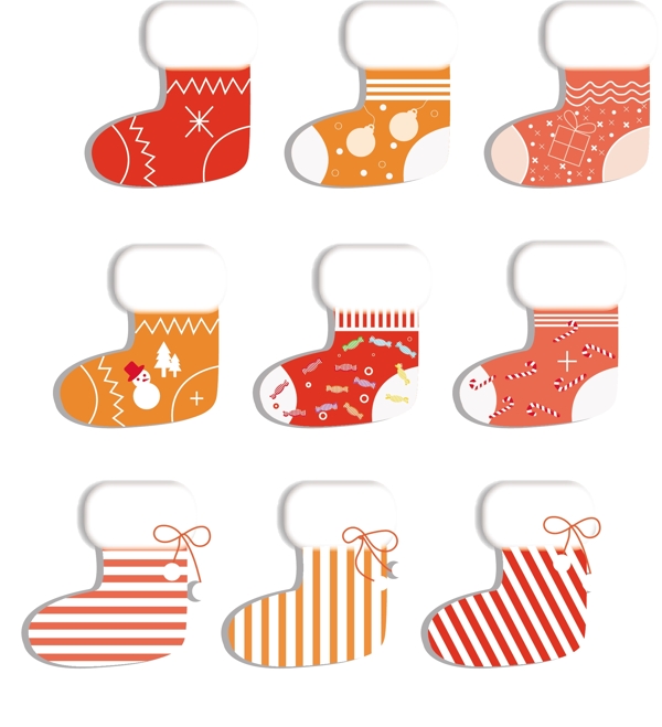 圣诞袜子设计元素