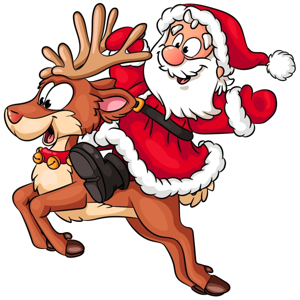 圣诞老人与鹿