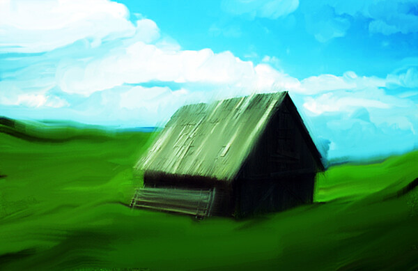 绿蓝色的小屋