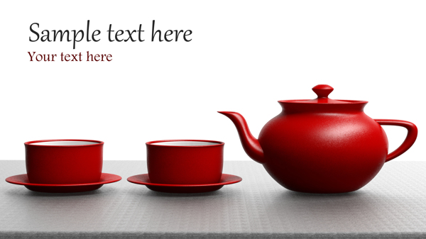 红色茶壶茶杯图片