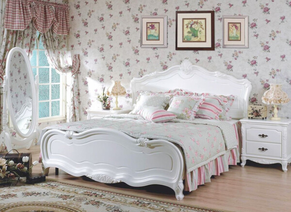 欧式田园风格温馨女生卧室设计