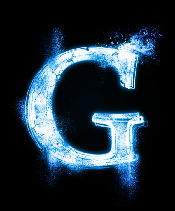 蓝色雪花字母G图片