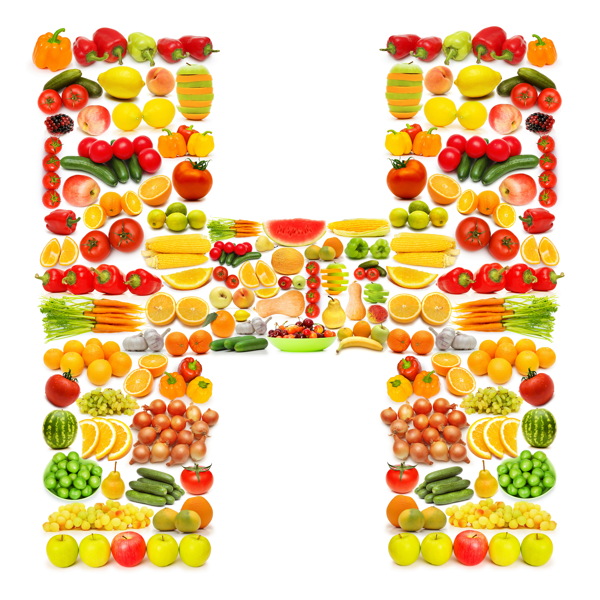 水果蔬菜字母H图片
