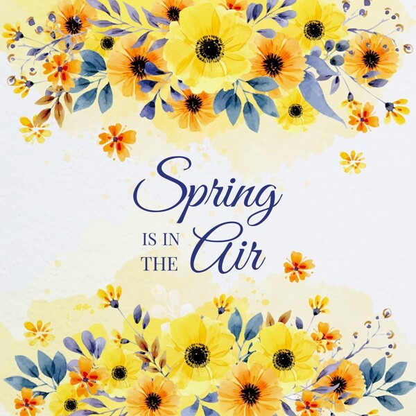 手绘水彩春季花卉海报