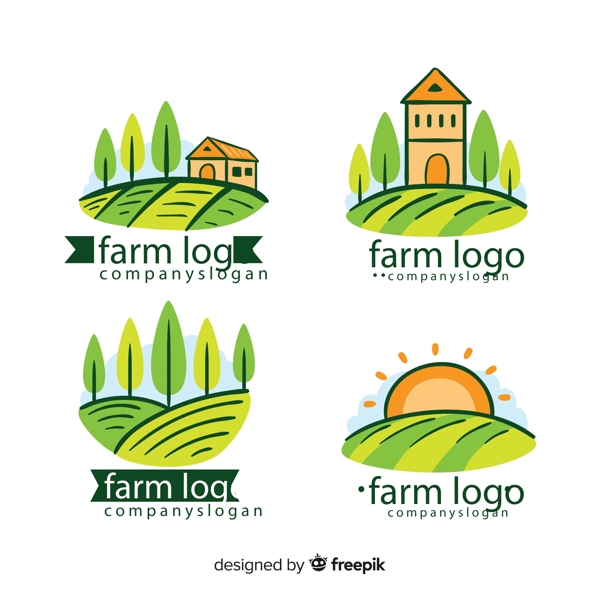 绿色农场标志图片