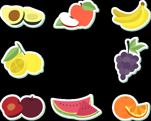 各种水果插画图标免抠png透明图层素材