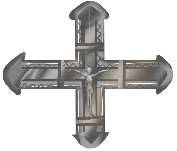 复活节十字架插画