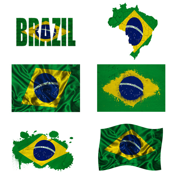 巴西国旗地图图片