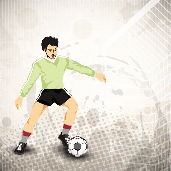 用灰色的EPS10摘要蹩脚的背景足球踢足球运动员的插图