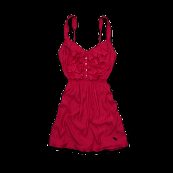 红色吊带连衣裙免抠png透明图层素材