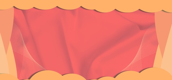 红橙条纹剪纸背景设计