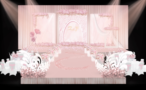 粉色婚礼婚庆效果图设计