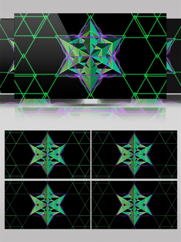 绿光水晶六芒星视频素材