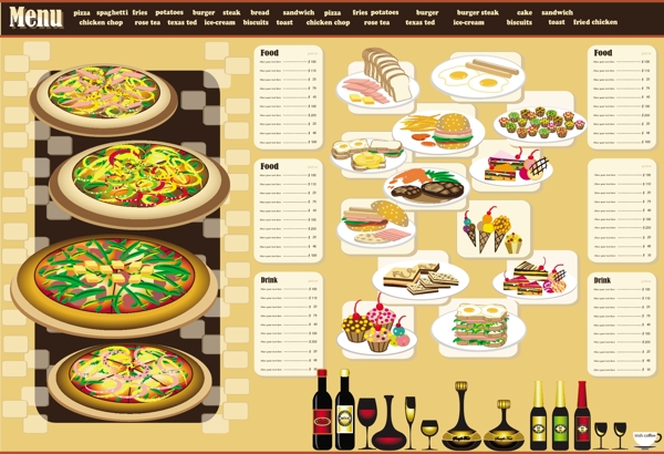 西餐厅菜谱设计图片