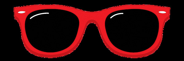 红色边框的墨镜免抠png透明素材