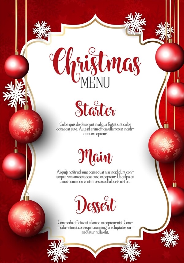 圣诞菜单设计背景