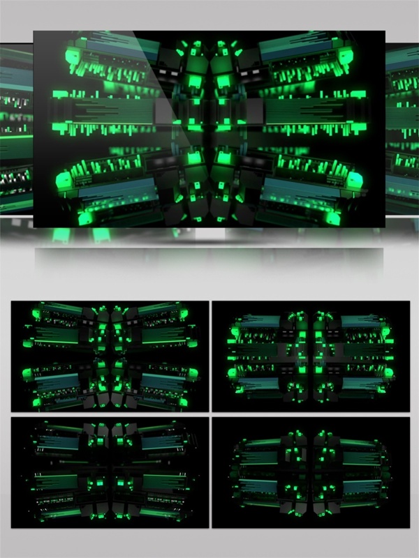 绿色对称光束视频素材