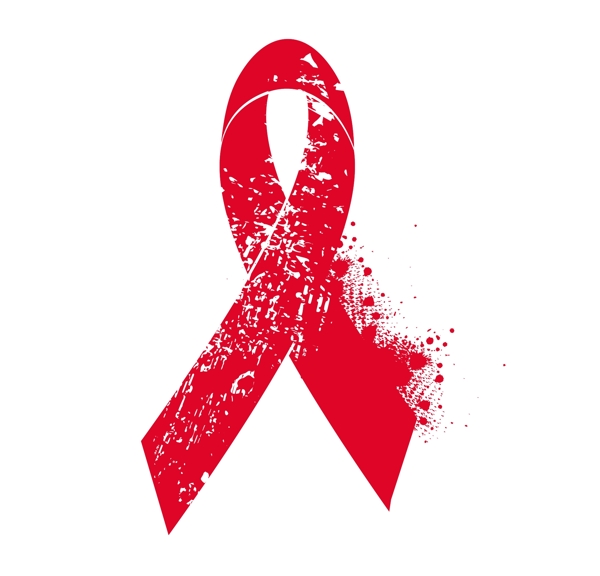 垃圾元素和红丝带艾滋病意识的象征