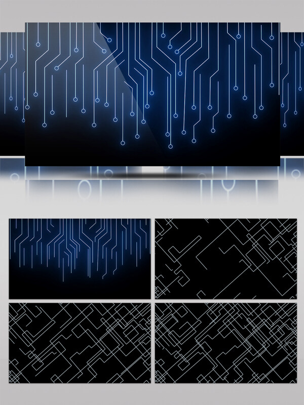 蓝色科技线条线路板背景素材