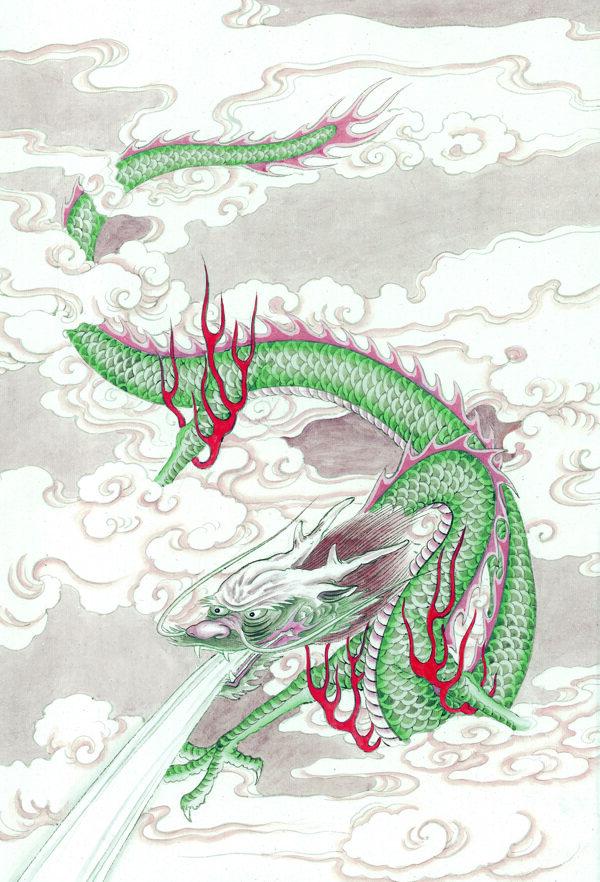 龙十二生肖中国画0032