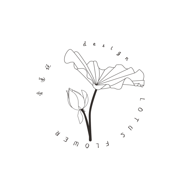 手绘植物简约复古大气logo