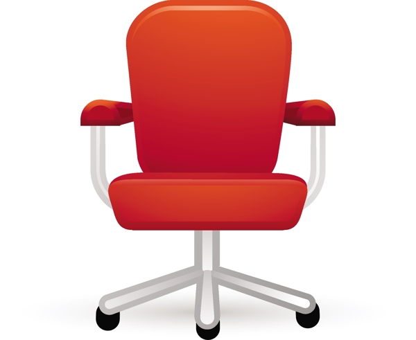红色的办公椅Lite艺术图标