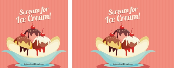 冰淇淋的美味甜点复古的背景
