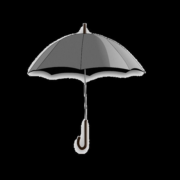 灰色雨伞图形免抠png透明素材