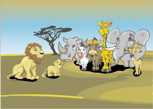 非洲的动物卡通