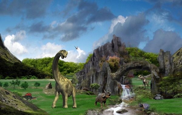 恐龙乐园风景PS合成