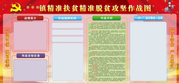 扶贫攻坚作战场图模版