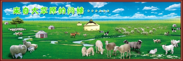 内蒙古的牛羊群图片