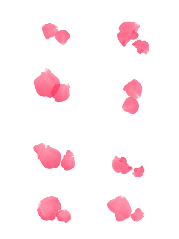 手绘花瓣粉色装饰素材设计