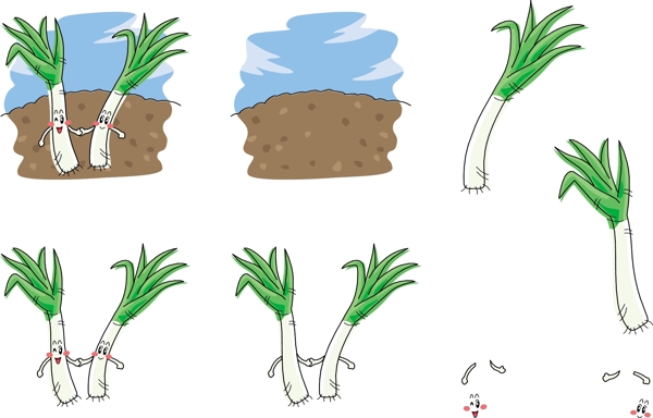 手绘大葱表情图片