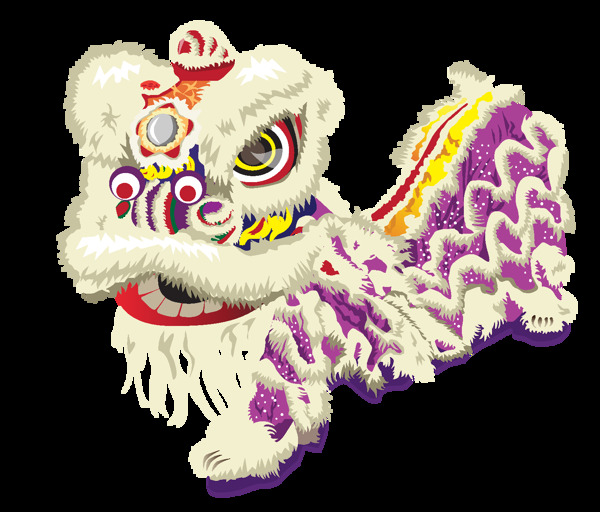 中国传统舞狮png元素