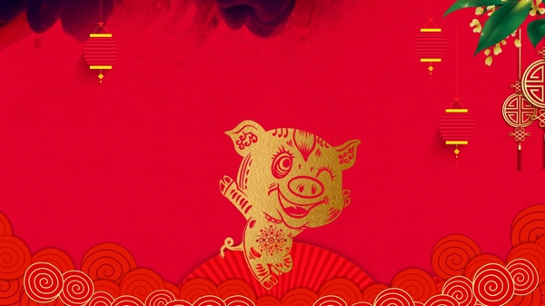 新年猪年背景banner