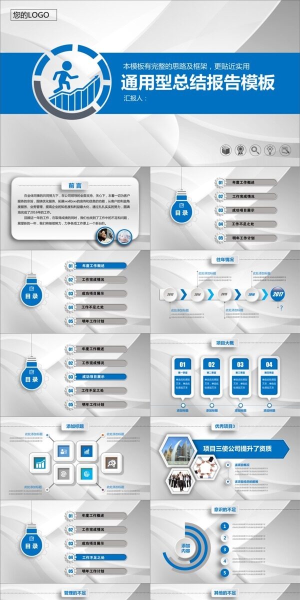 2018工作总结述职报告汇报计划PPT模板