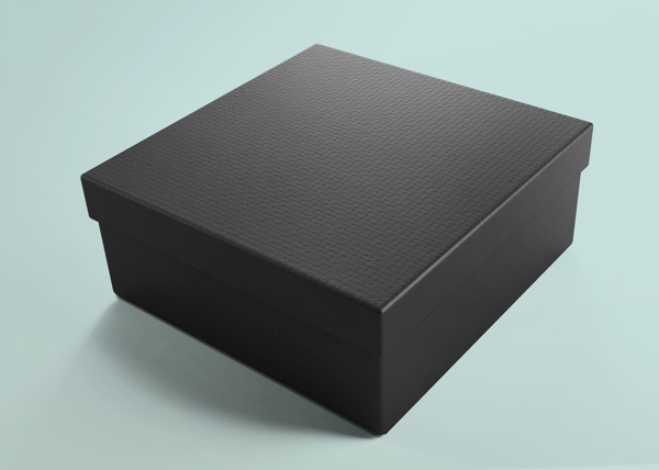 立体黑色包装盒子模型包装贴图样机展示素材