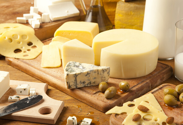 不同的奶酪产品图片