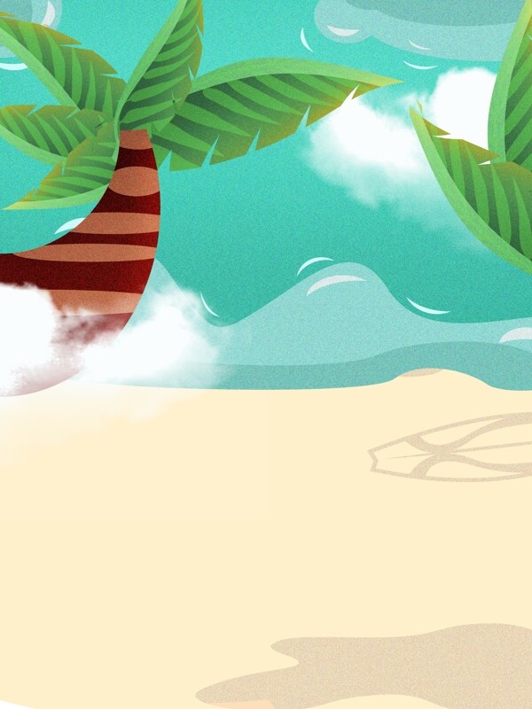 夏季海滩椰树背景设计
