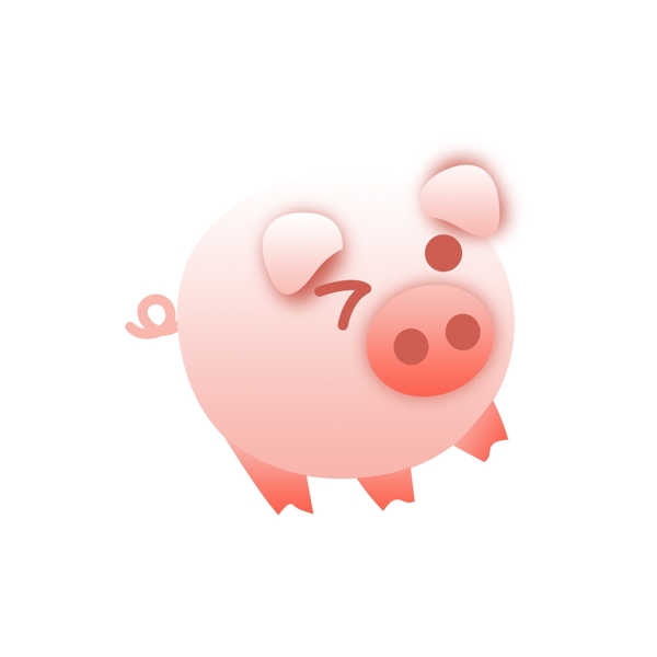 卡通粉红色小猪设计
