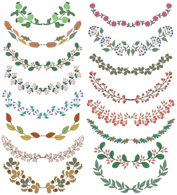 各种装饰花卉分隔线矢量素材